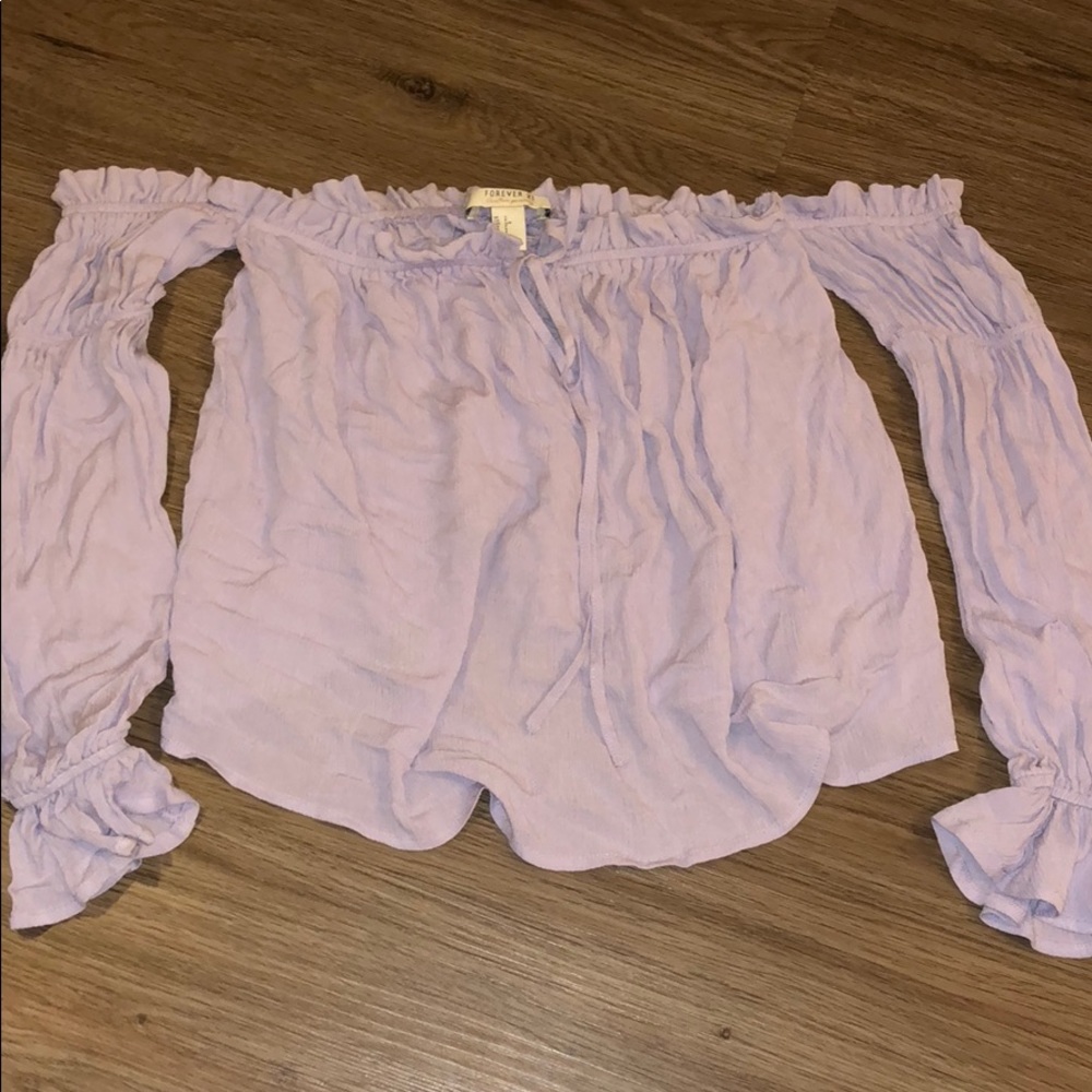 Off shoulders lavender top